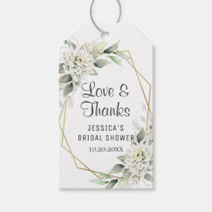 Elegant Dusty Blue Floral Brautparty Vielen Dank Geschenkanhänger