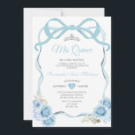 Elegant Dusty Blue Floral Butterfly Mis Quince Einladung<br><div class="desc">EDITABLE Elegant Dusty Blue Floral Butterfly Mis Quince Einladung Elegant Quinceañera Blue Floral Silver Crown Einladung Mis Quince 15 Anos,  16. Geburtstag</div>