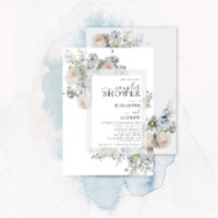 Elegant Dusty Blue Floral Couples Dusche