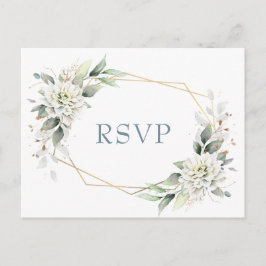 Elegant Dusty Blue Floral Greenery UAWG Postkarte