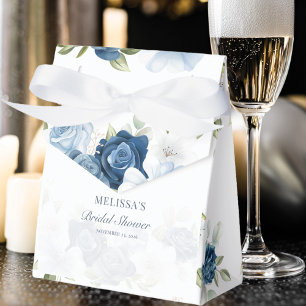 Elegant Dusty Blue Floral Rustikales Brautparty Geschenkschachtel