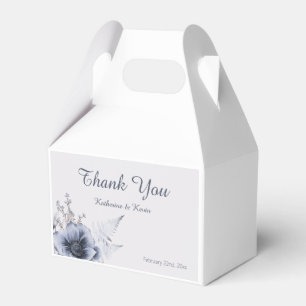 Elegant Dusty Blue Floral Wedding Geschenkschachtel