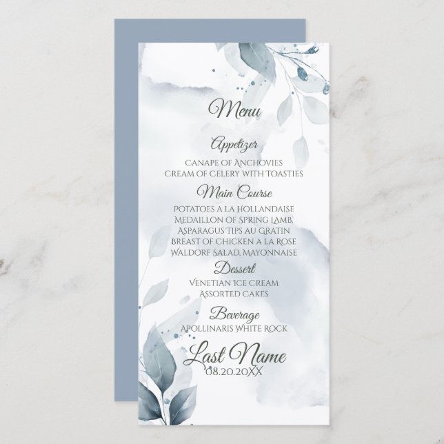 Elegant Dusty Blue Foliage (Vorne/Hinten)