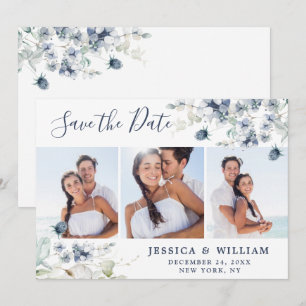 Elegant Dusty Blue Foliage Wedding 3 FOTO Save The Date