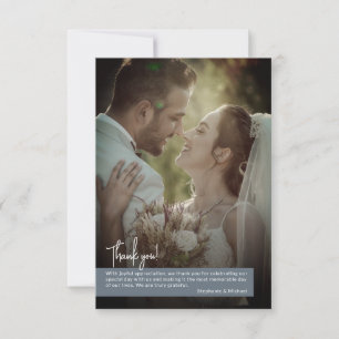 Elegant Dusty Blue Foto Banner Wedding Dankeskarte