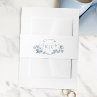 Elegant Dusty Blue French Floral Wappen