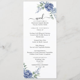 Elegant Dusty Blue Greenery Hochzeitsmaterial Menükarte