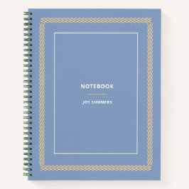 Elegant Dusty Blue Herringbone Notebook Planner  Notizbuch