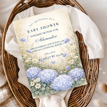 Elegant Dusty Blue Hydrangea Garden Baby Shower