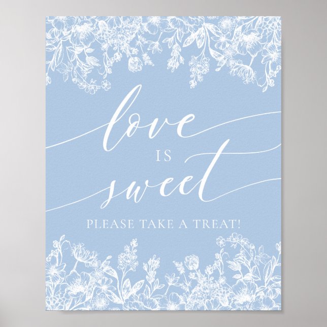 Elegant Dusty Blue Liebe ist Sweet Leckerei Fevor  Poster (Vorne)