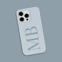 Elegant Dusty Blue Minimalistisch Initial Monogram