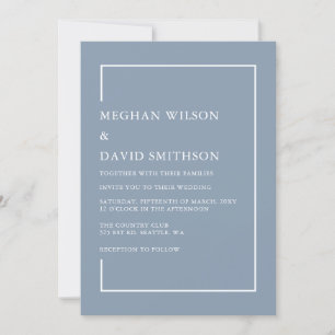 Elegant Dusty Blue Modern Wedding Einladung