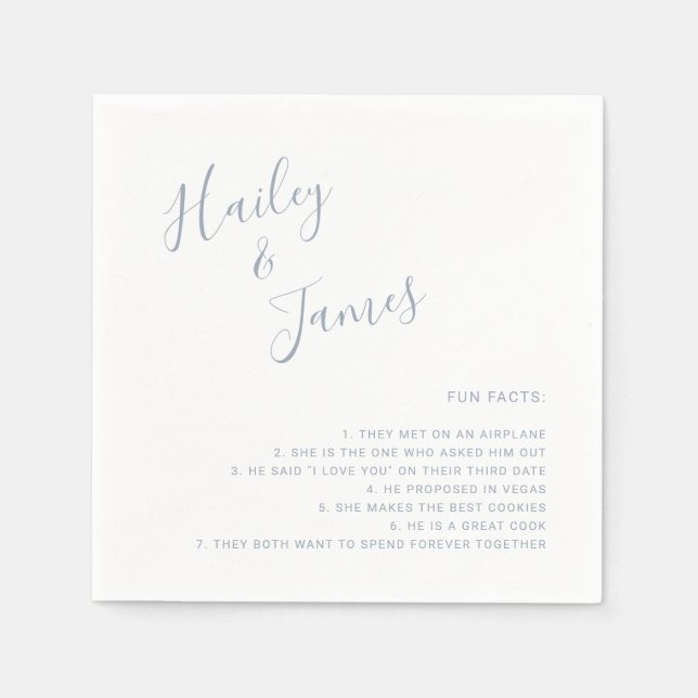 Elegant Dusty Blue Modern Wedding Serviette (Vorderseite)