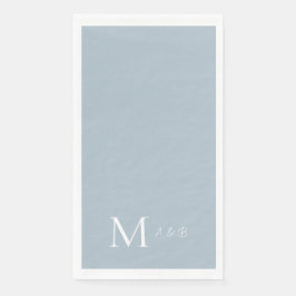Elegant Dusty Blue Monogram Paper Handtücher Serviette