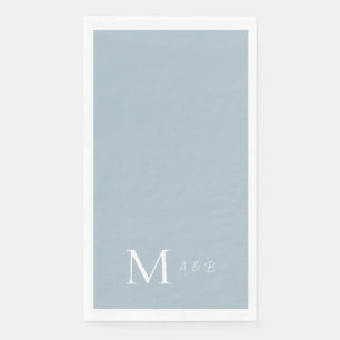 Elegant Dusty Blue Monogram Paper Handtücher Serviette