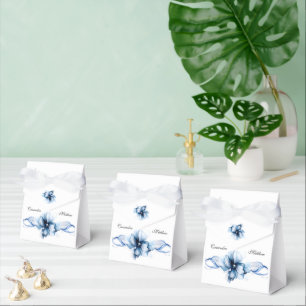 Elegant Dusty Blue Navy Blume Hochzeit Geschenkschachtel