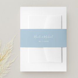Elegant Dusty Blue Personalisiert Wedding Einladungsbanderole