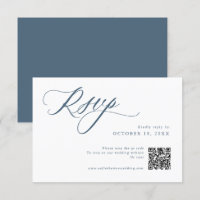 Elegant Dusty Blue QR Einfach Minimalistisch moder
