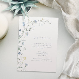 Elegant Dusty Blue Rustic Boho Hochzeitdetails Begleitkarte
