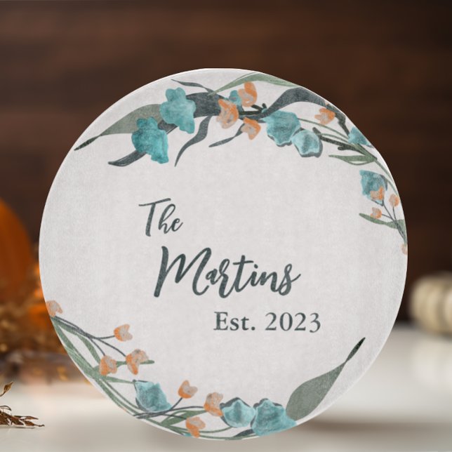 Elegant Dusty Blue Sage Botanical Family Schneidebrett (Von Creator hochgeladen)