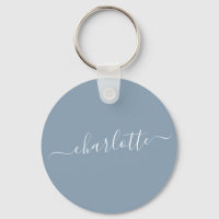 Elegant Dusty Blue Script Modern Name Personalisie