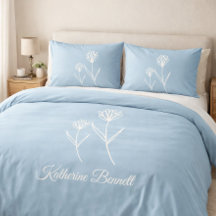 Elegant Dusty Blue Simple Flower