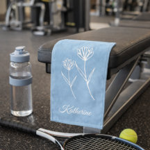 Elegant Dusty Blue Simple Flower Sports