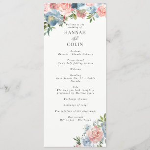 Elegant Dusty Blue und Rose Floral Swag Programm