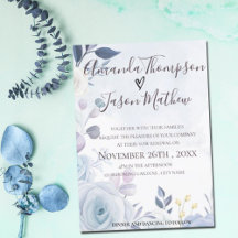 Elegant Dusty Blue Watercolor Floral Vow Erneuerun