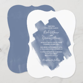 Elegant Dusty Blue Watercolor Hochzeit Einladungen