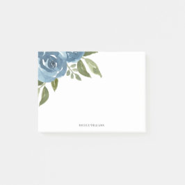 Elegant Dusty Blue Watercolor Personalisiert Post-it Klebezettel