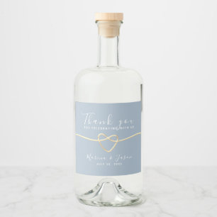 Elegant Dusty Blue Wedding Alkoholflaschenetikett