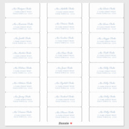Elegant Dusty Blue Wedding Guest Address Labels