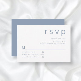 Elegant Dusty Blue Wedding RSVP Karte