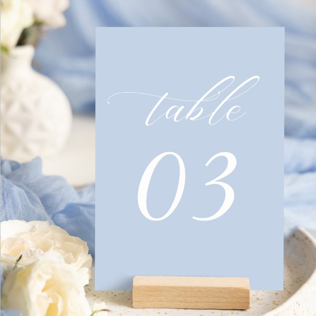 Elegant Dusty Blue Wedding Tischnummer (Von Creator hochgeladen)