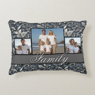 Elegant dusty blue white grau dekokissen