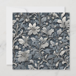 Elegant dusty blue white grau einladung