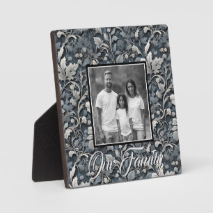 Elegant dusty blue white grau fotoplatte