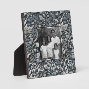 Elegant dusty blue white grau fotoplatte