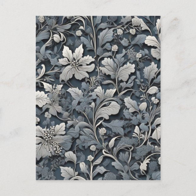 Elegant dusty blue white grau postkarte (Vorderseite)