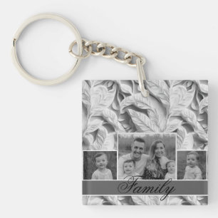 Elegant dusty blue white grau schlüsselanhänger