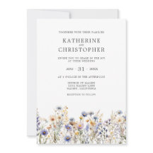 Elegant Dusty Blue Wildblume Budget Hochzeit