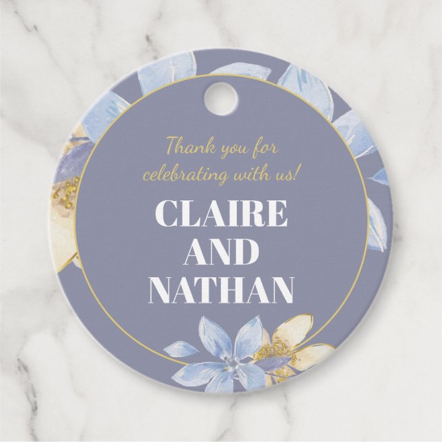 Elegant Dusty Lila Floral Gefälteags Geschenkanhänger (Vorderseite)