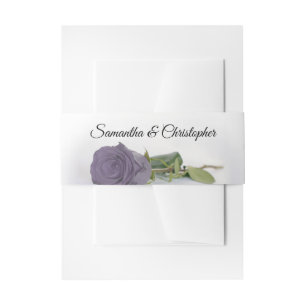 Elegant Dusty Lila Rose Einfache Glam Hochzeit Einladungsbanderole