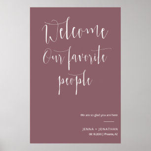Elegant Dusty Lila Welcome Wedding Ceremony Sign Poster