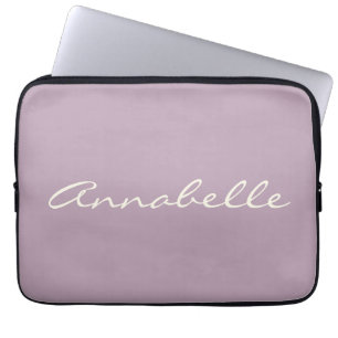 Elegant Dusty Lilac Handgeschriebener Skriptname B Laptopschutzhülle