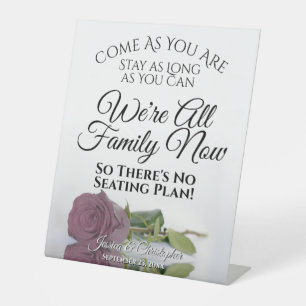 Elegant Dusty Mauve Rosa Open Seating Wedding Sockelschild
