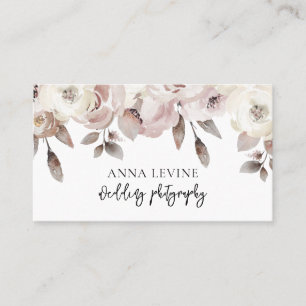 Elegant Dusty Mauve Rose Blumengestein Visitenkarte