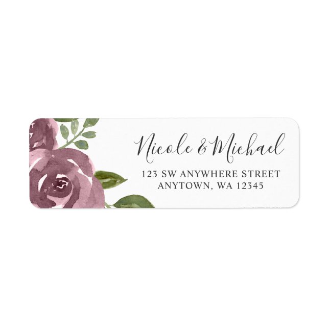 Elegant Dusty Mauve Watercolor Floral (Vorne)