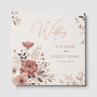 Elegant Dusty Pink Floral Wedding Gästebuch